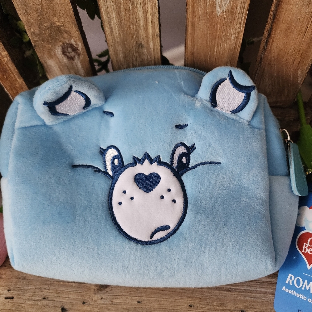 Care Bears Blue Bear Velvet Makeup Bag